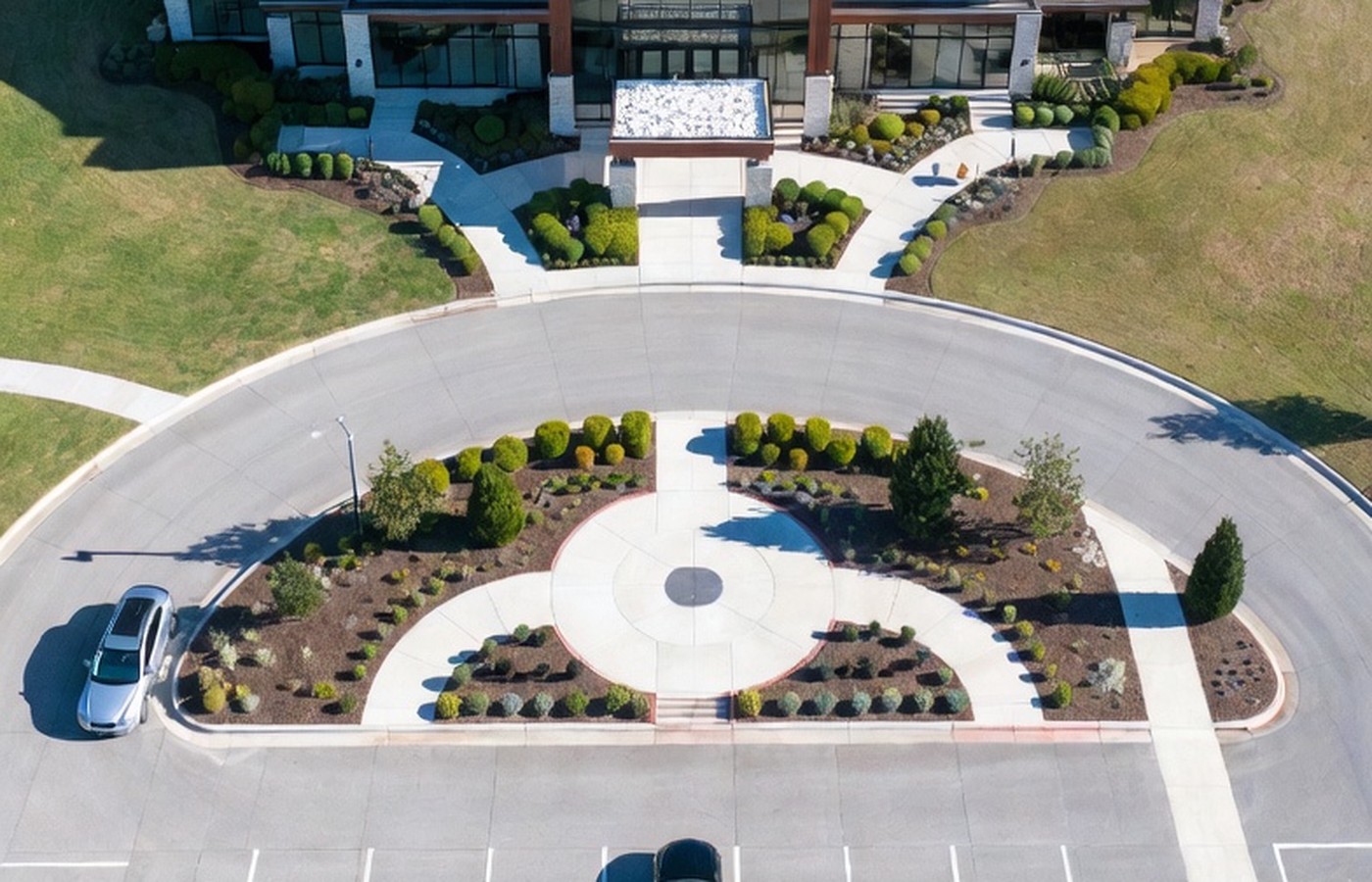 Aerial rooftops at golden hour